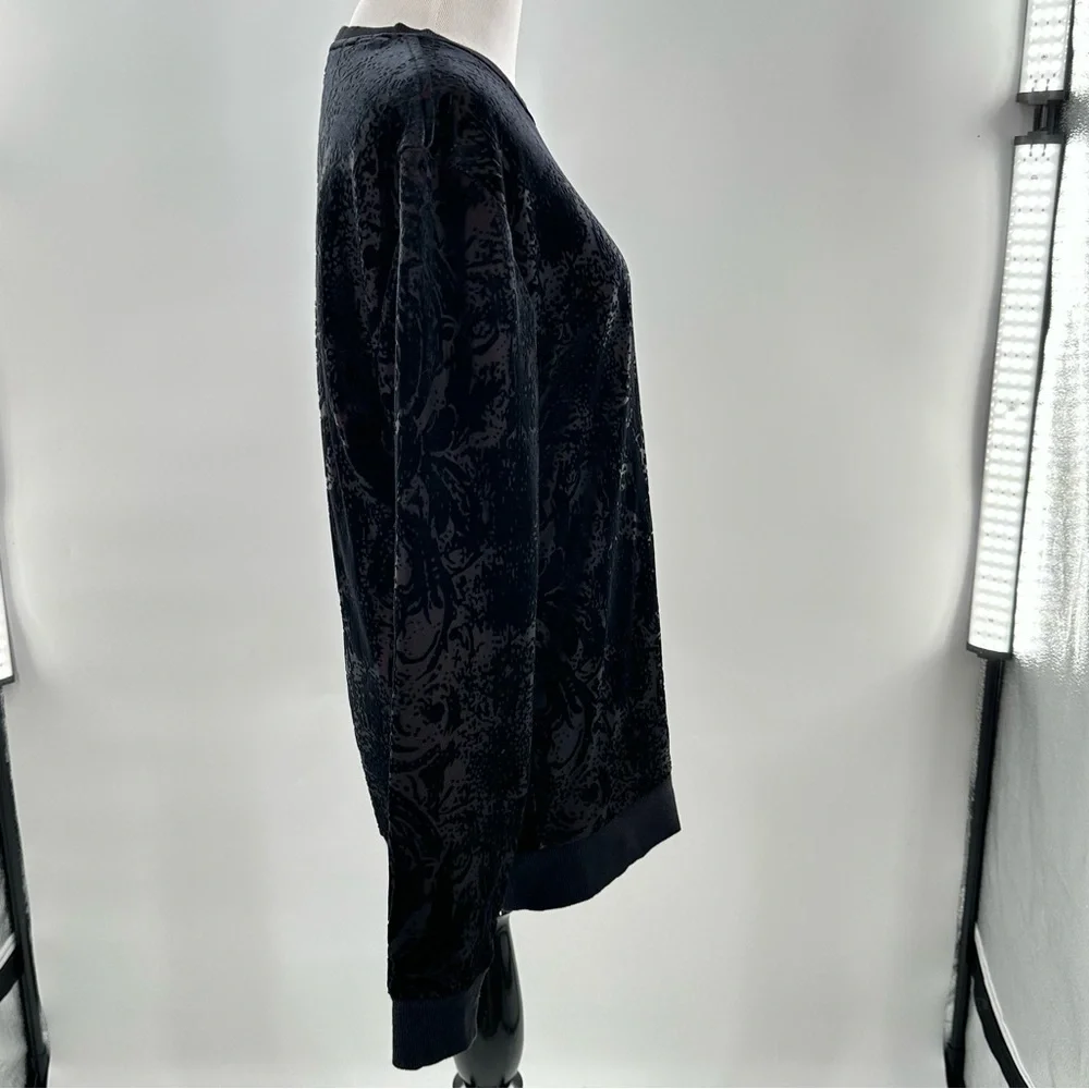 INC international concepts sweater size M black Paisley pullover sweatshirt